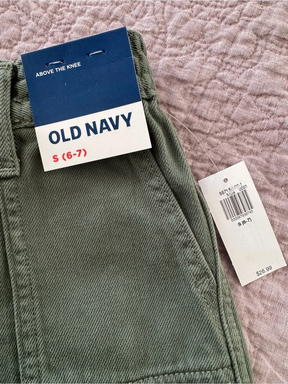 Old Navy Army Green Cotton Shorts Sz S NWT Unisex